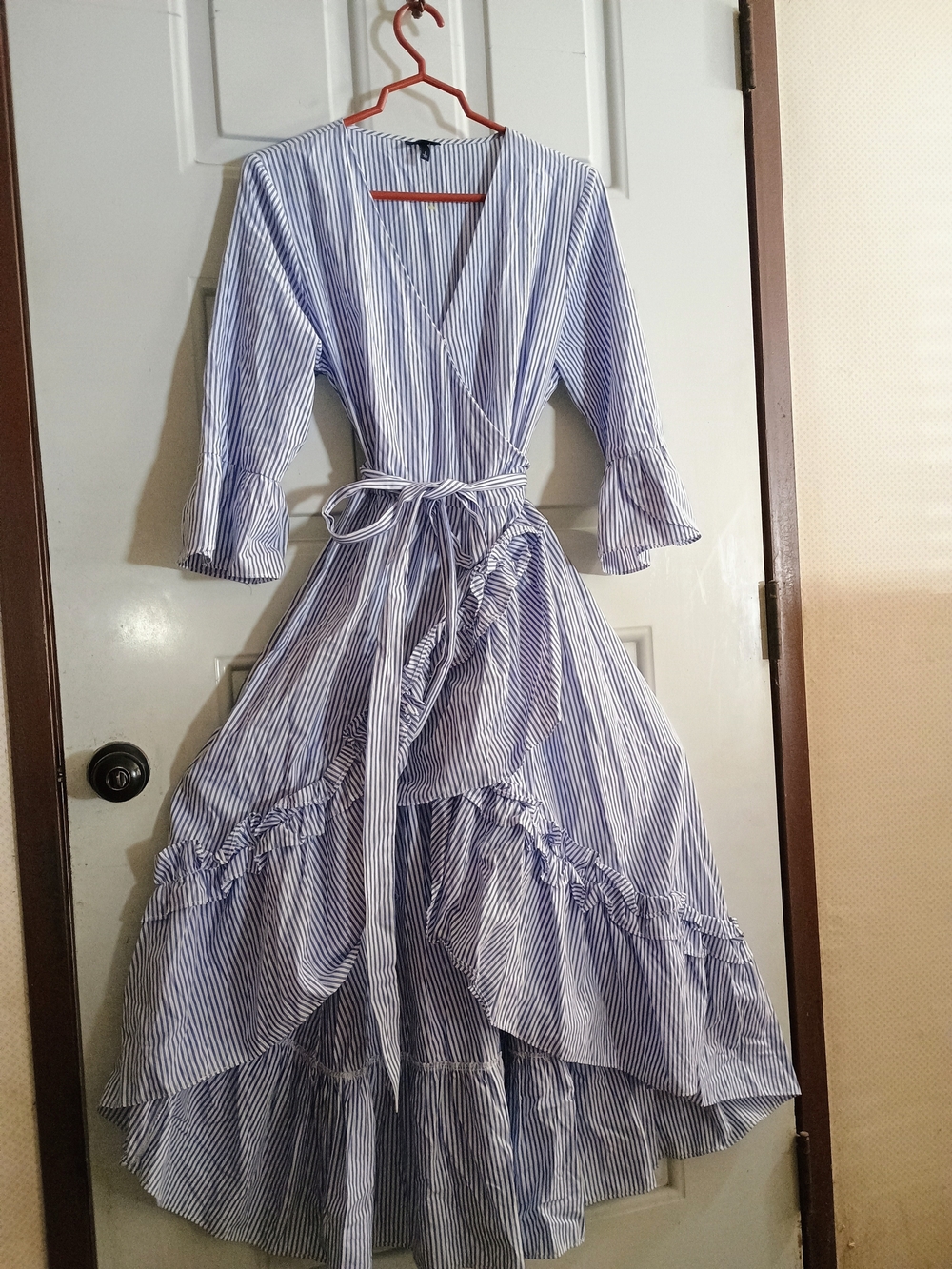 BUNDLE: Striped Blue Nautical Ruffles Wrap Maxi Dress AND MORE